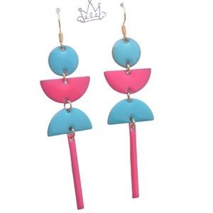 Colorful enamel drop bangle earrings in multiple colors